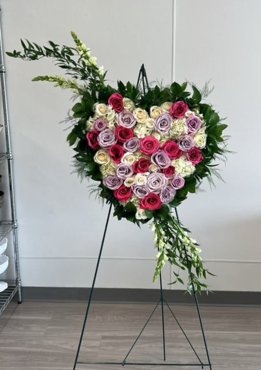 Broken Heart Wreath with Stand