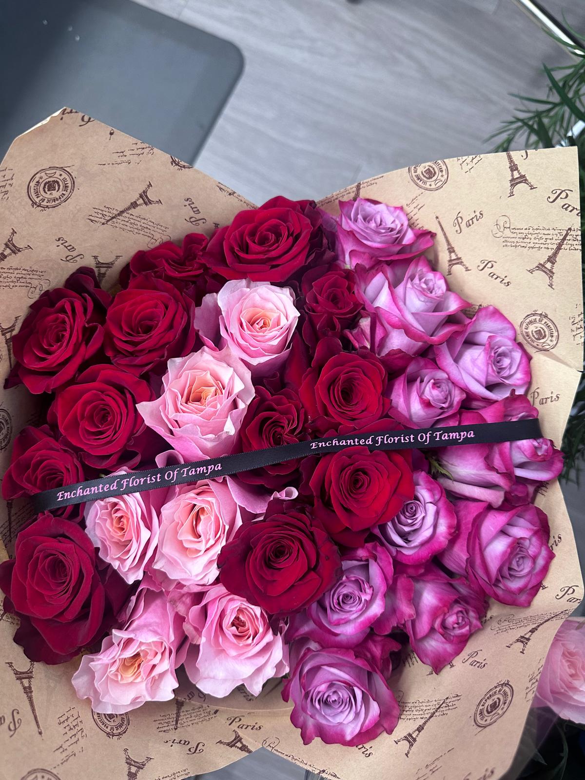 30 Purple Pink Red Bouquet