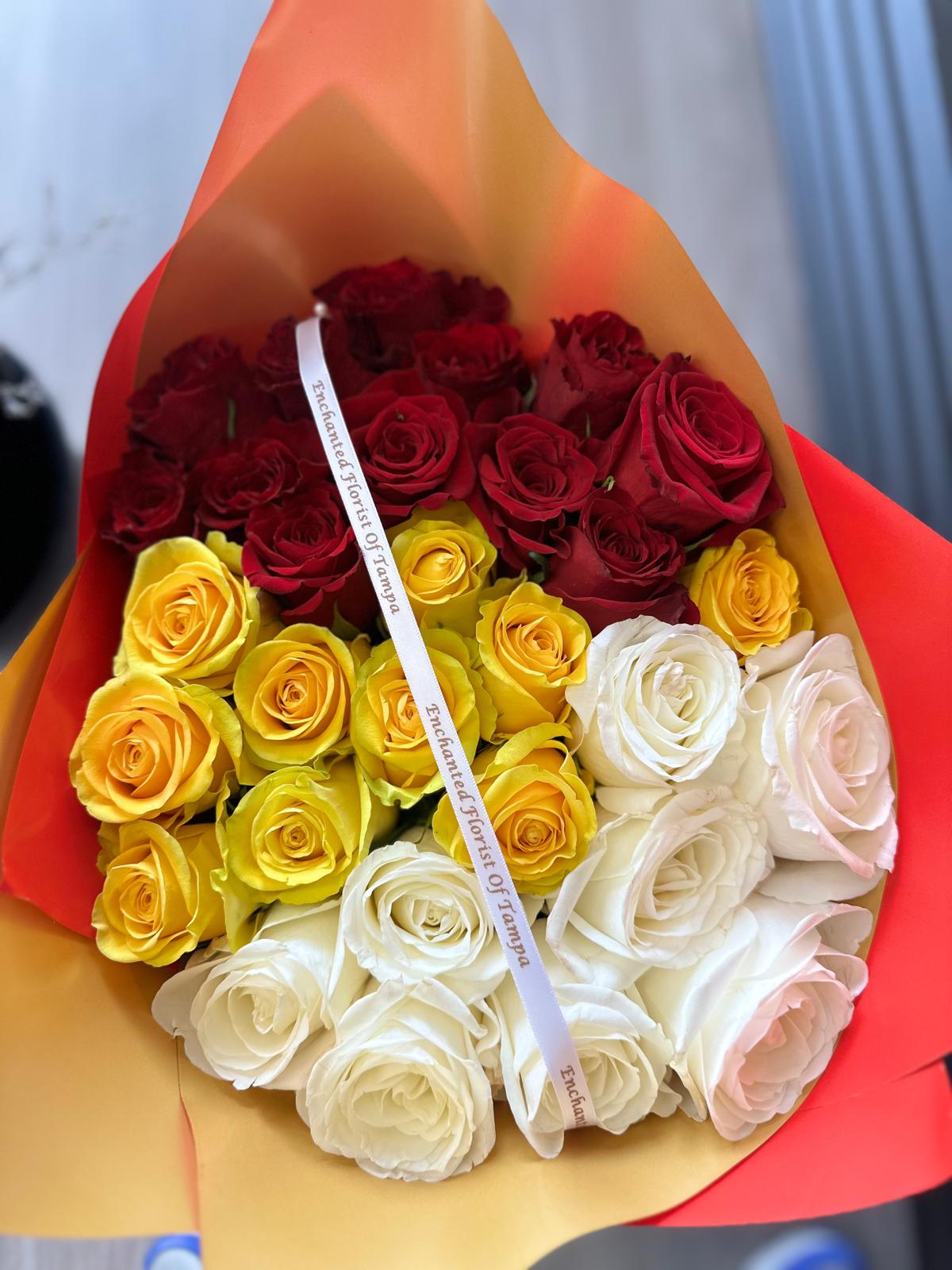 25 Yellow Red White Bouquet